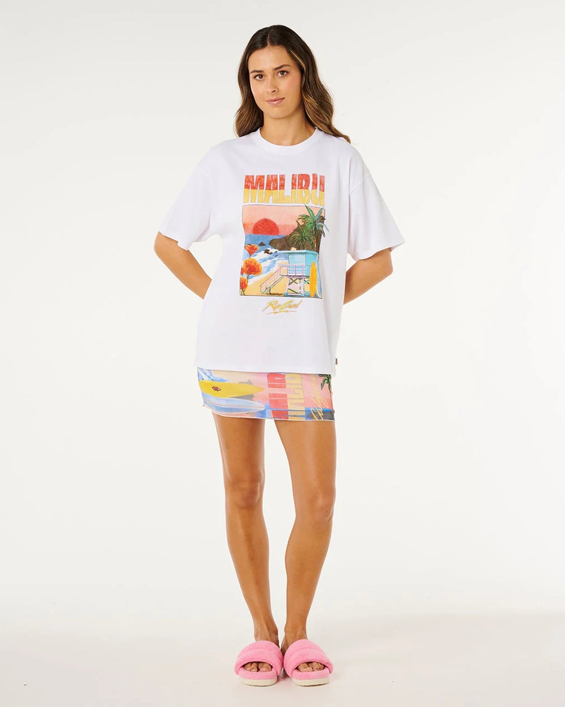 Rip Curl Women's Hayley O Heritage Short Sleeve T-Shirt - Optical White