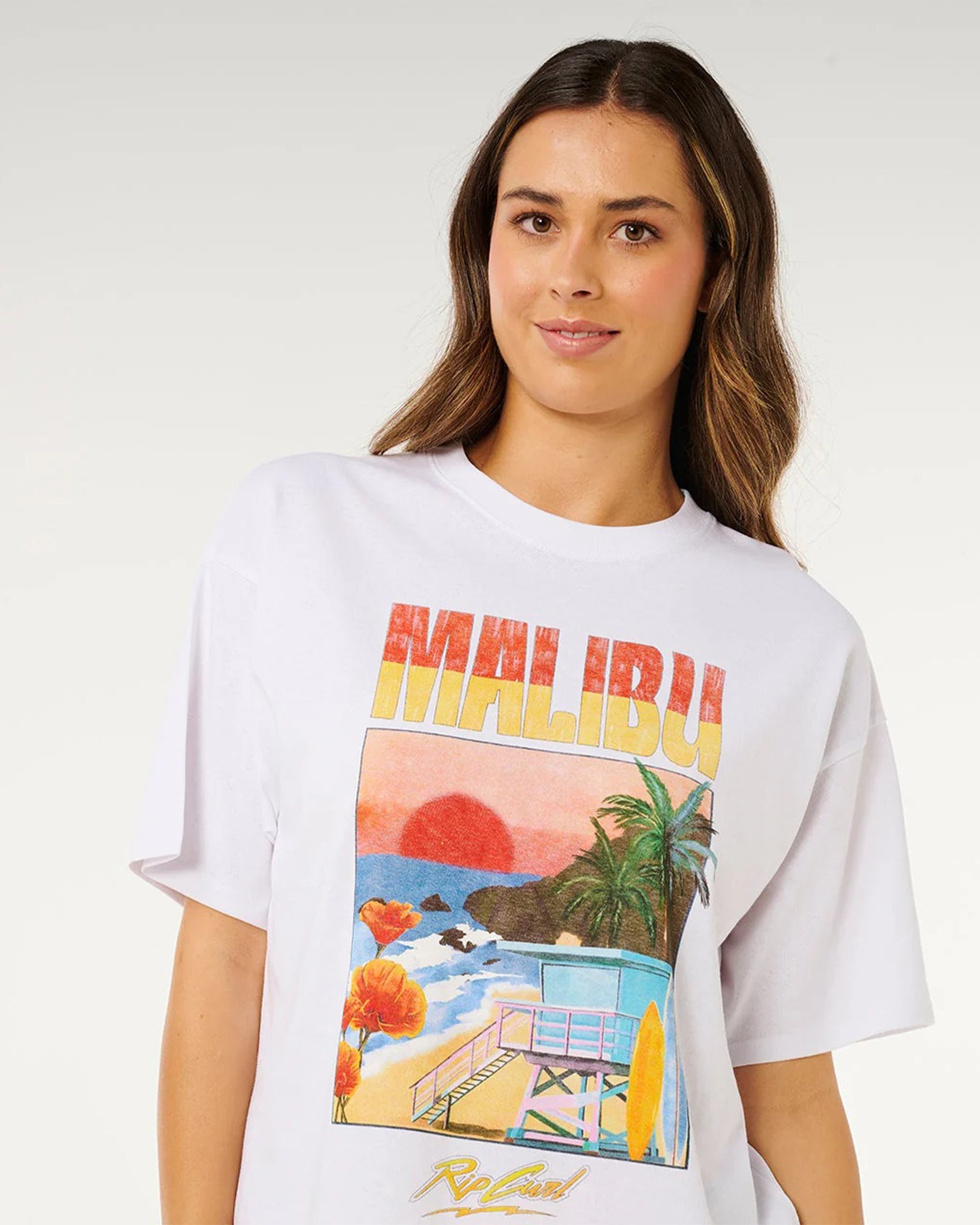 Rip Curl Women's Hayley O Heritage Short Sleeve T-Shirt - Optical White