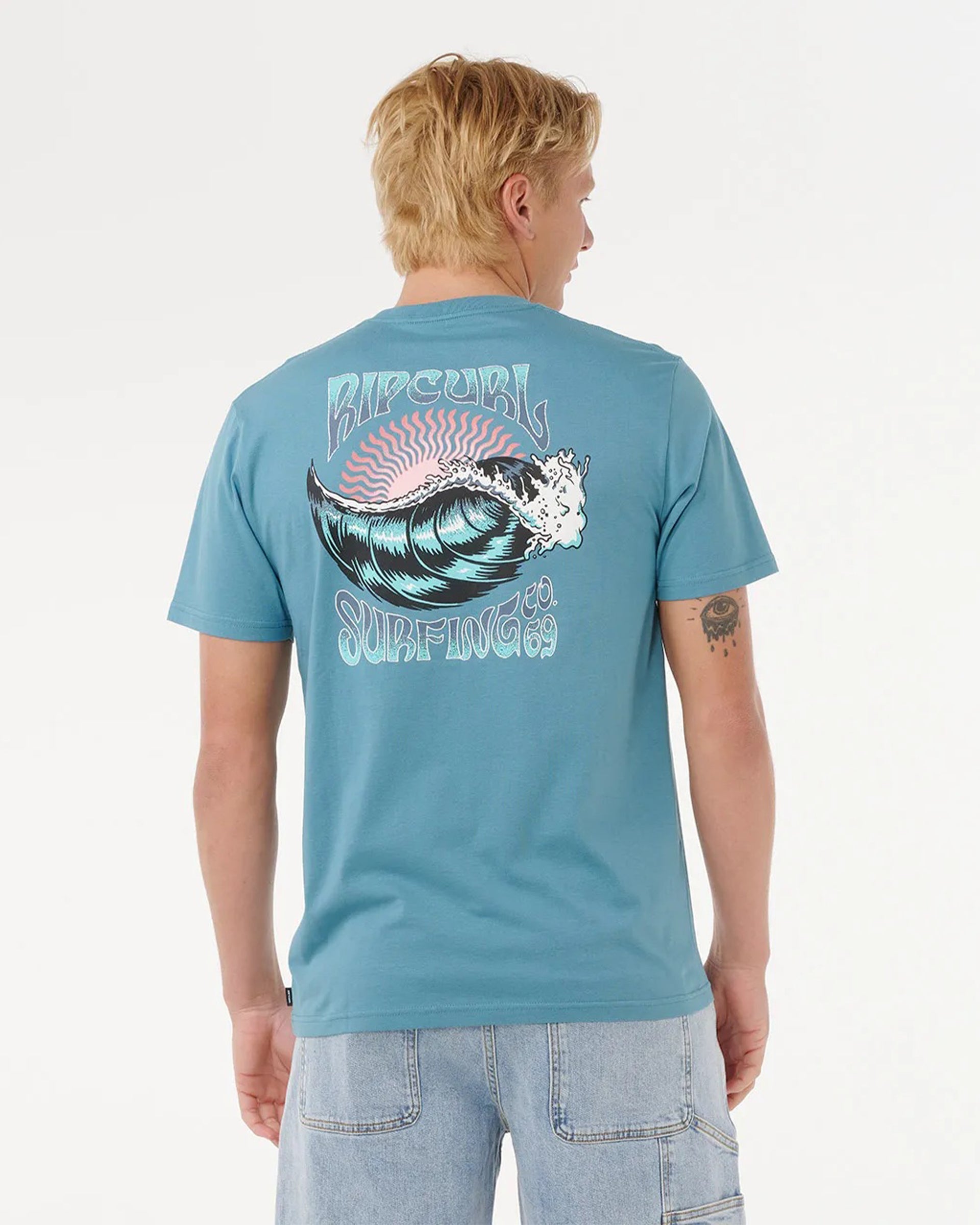Rip Curl Hazed & Tubed Short Sleeve T-Shirt - Storm Blue