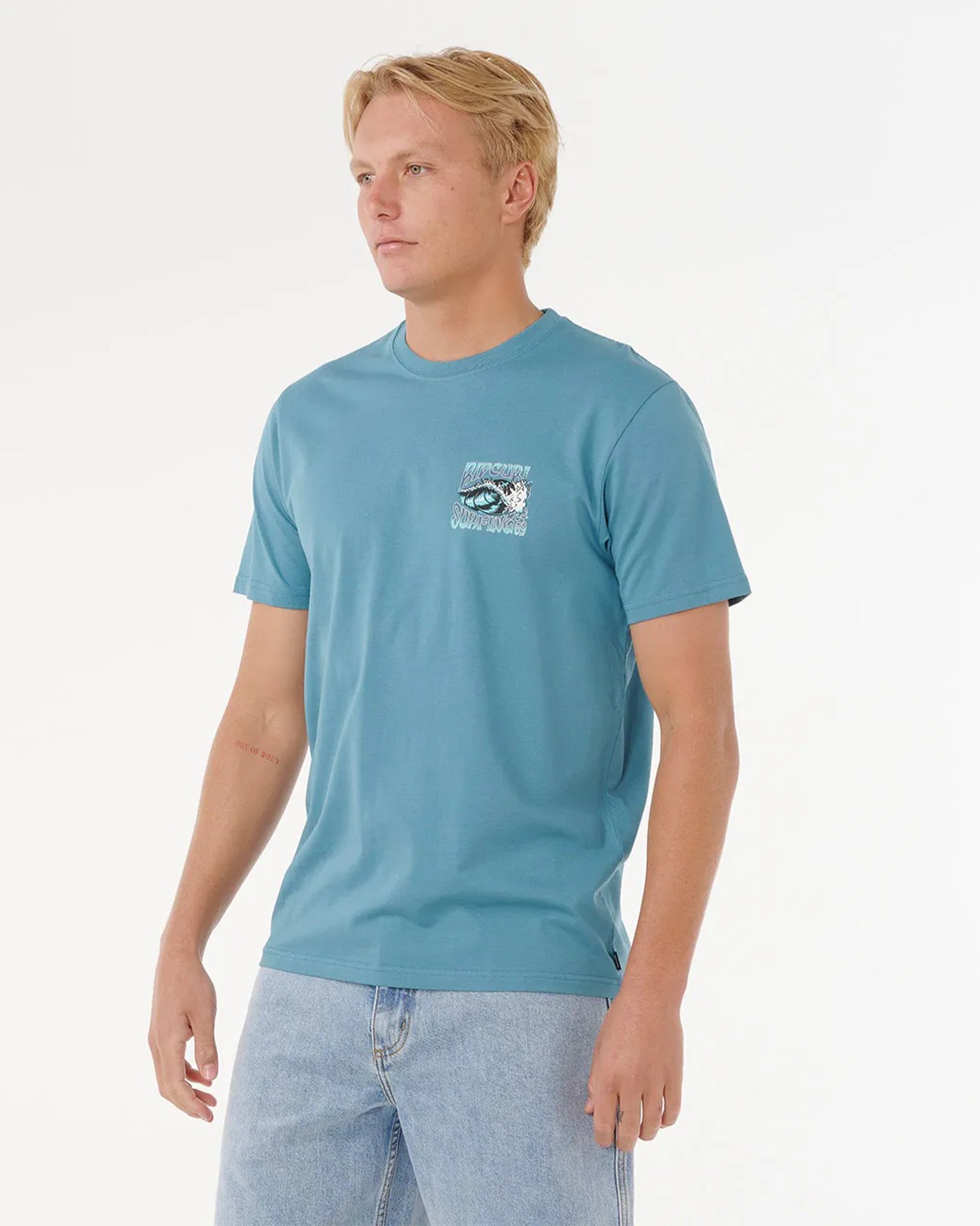 Rip Curl Hazed & Tubed Short Sleeve T-Shirt - Storm Blue