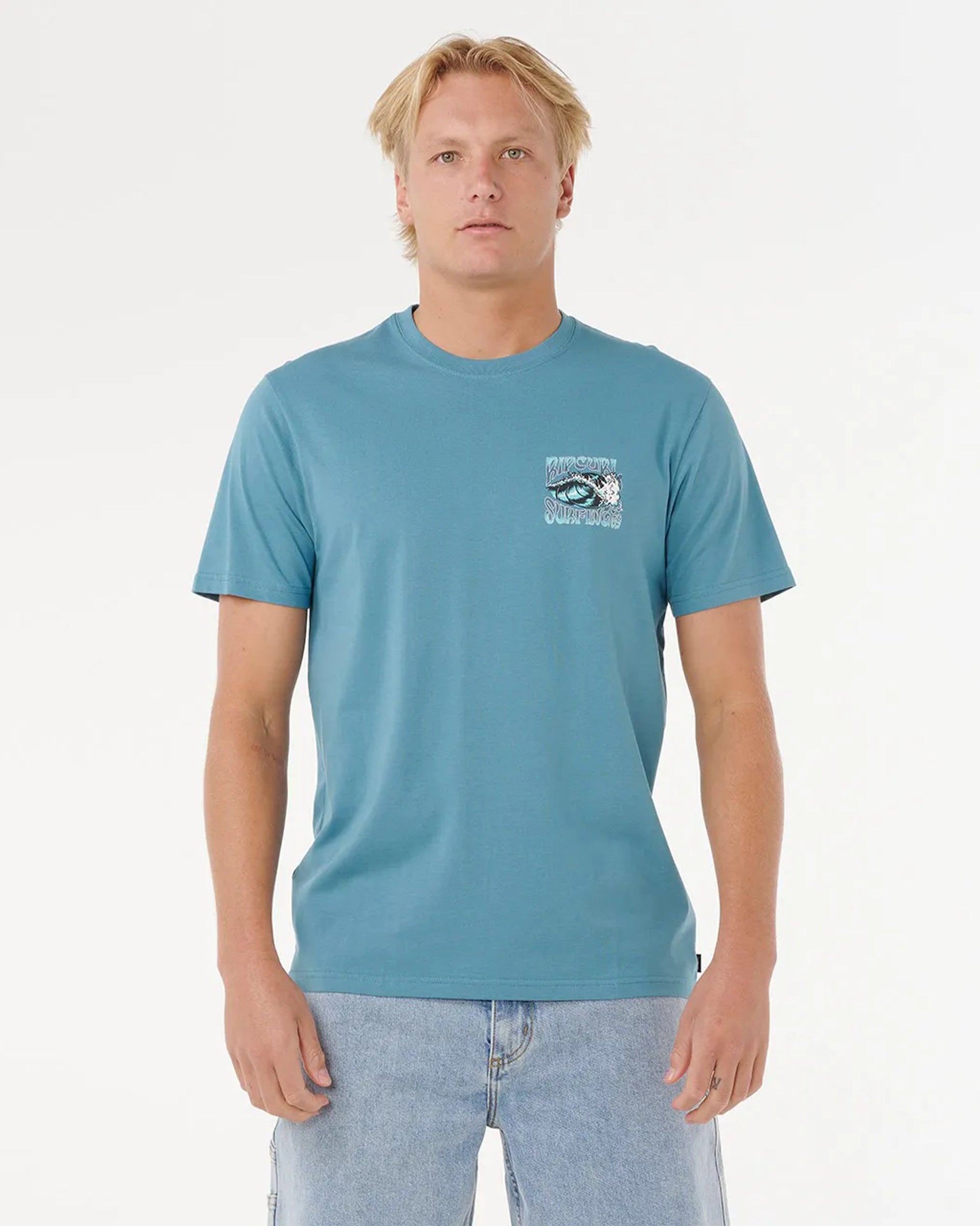 Rip Curl Hazed & Tubed Short Sleeve T-Shirt - Storm Blue
