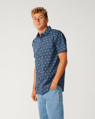 Rip Curl Hypno Micro Short Sleeve Shirt - Bluefin