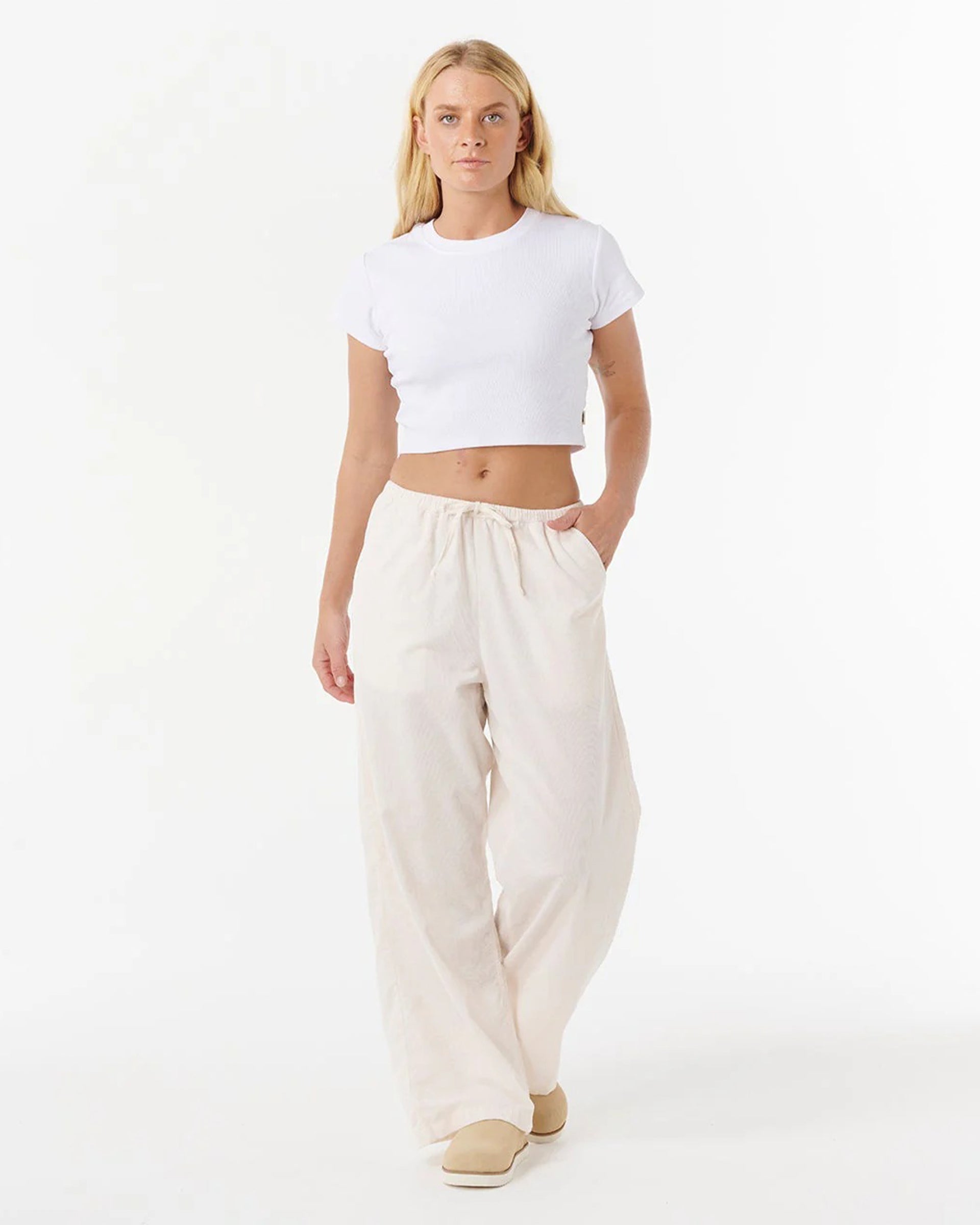 Rip Curl Women's Keepsakes Washed Cord Pant - Stone