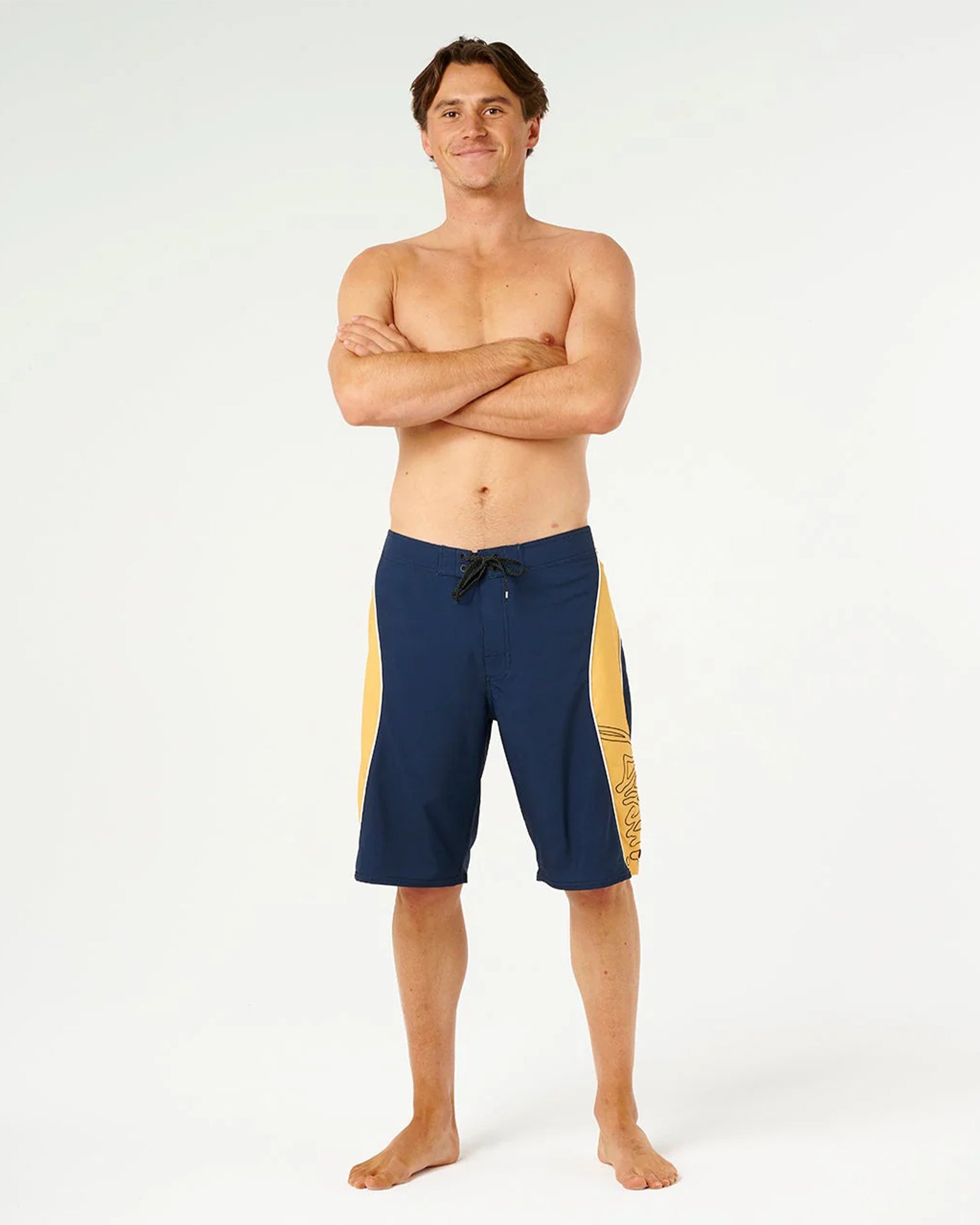 Rip Curl Mirage Panel Beater Boardshort - Navy/Yellow