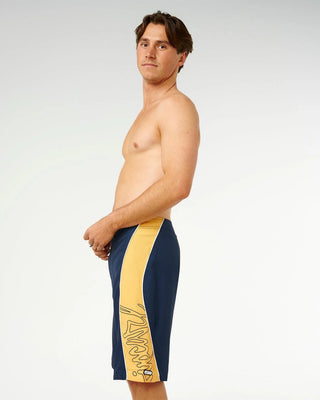 Rip Curl Mirage Panel Beater Boardshort - Navy/Yellow