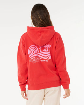 Rip Curl Women's Ocean Break Heritage Hood - Deep Red
