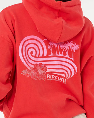 Rip Curl Women's Ocean Break Heritage Hood - Deep Red