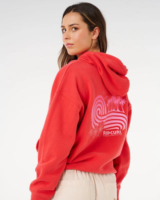 Rip Curl Women's Ocean Break Heritage Hood - Deep Red