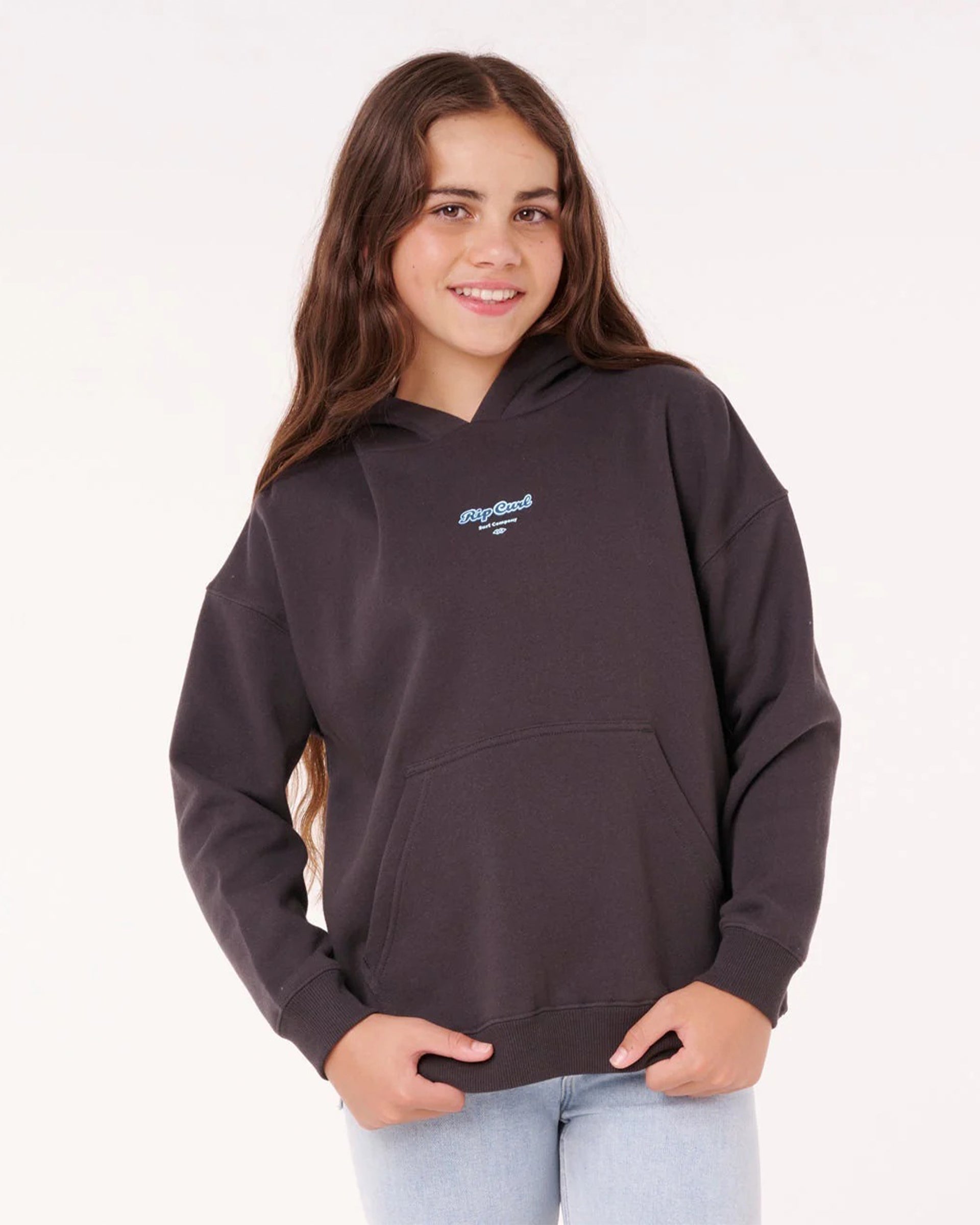 Rip Curl Girl's (8-16) Paradise Club Hood - Washed Black