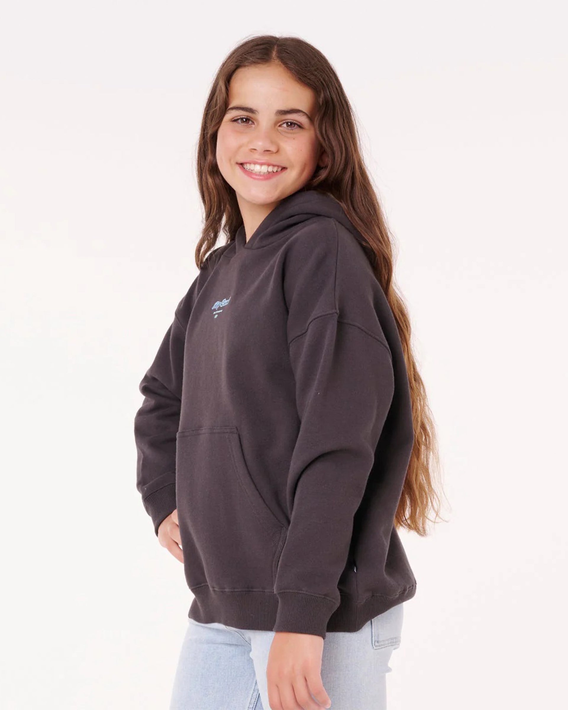 Rip Curl Girl's (8-16) Paradise Club Hood - Washed Black