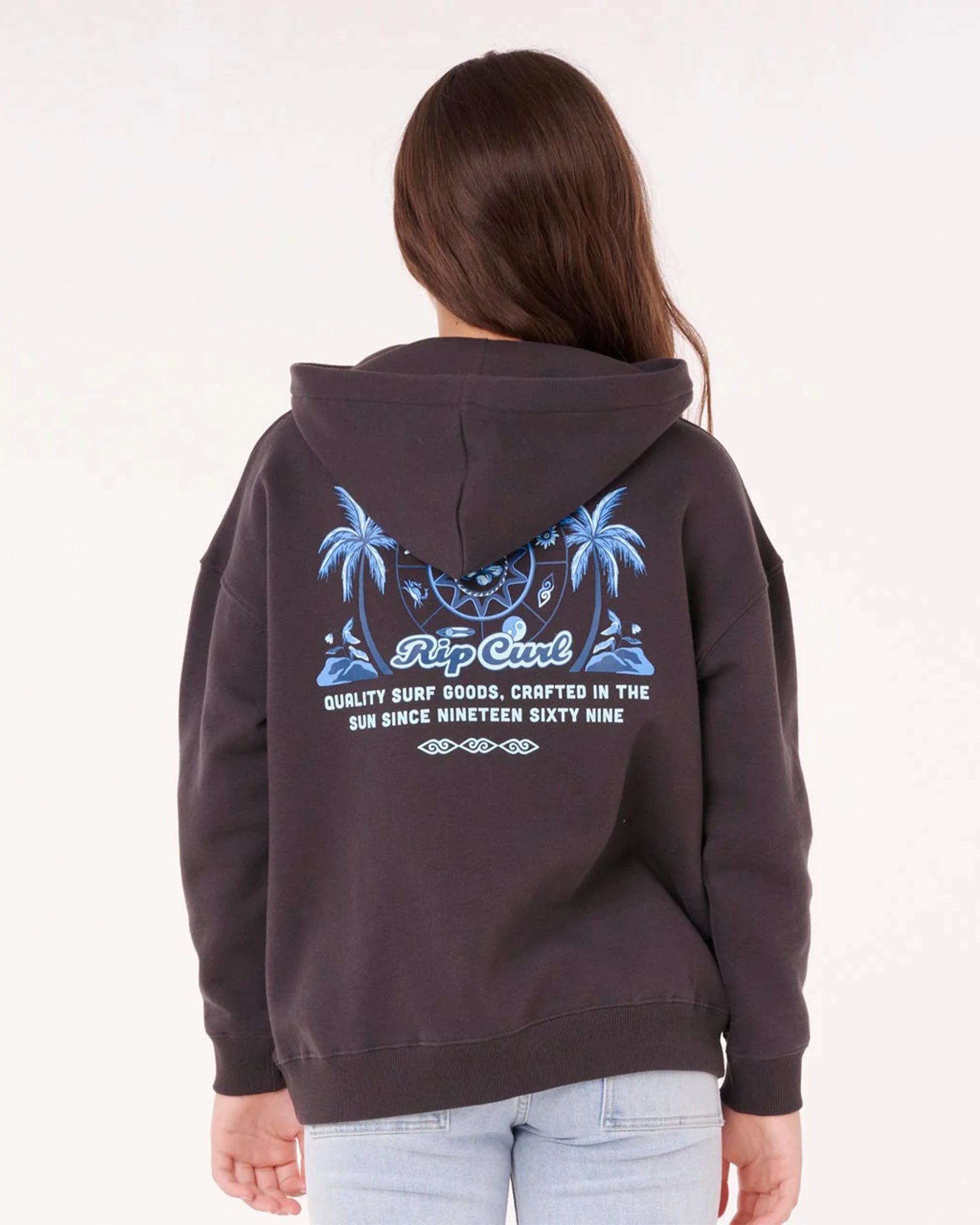 Rip Curl Girl's (8-16) Paradise Club Hood - Washed Black
