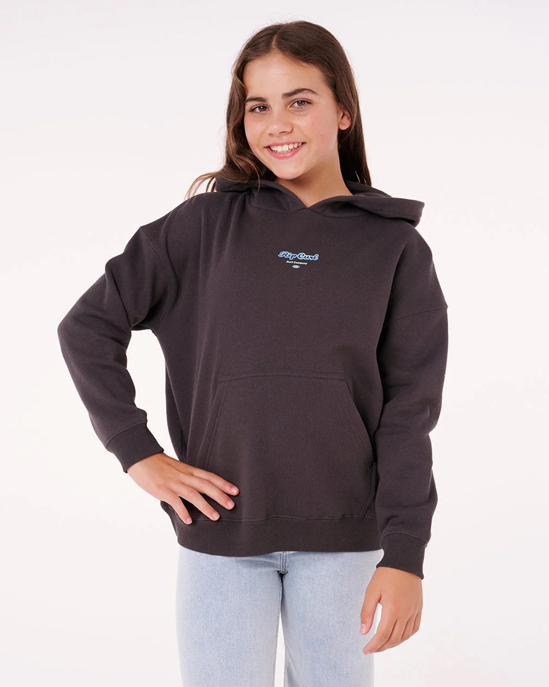Rip Curl Girl's (8-16) Paradise Club Hood - Washed Black
