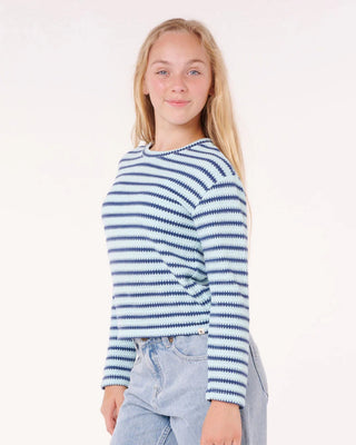 Rip Curl Girl's (8-16) Paradise Club Bobbi Long Sleeve T-Shirt - Blue