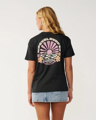 Rip Curl Women's Party Wave Relaxed Tee - Washed Black