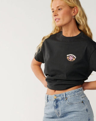 Rip Curl Women's Party Wave Relaxed Tee - Washed Black
