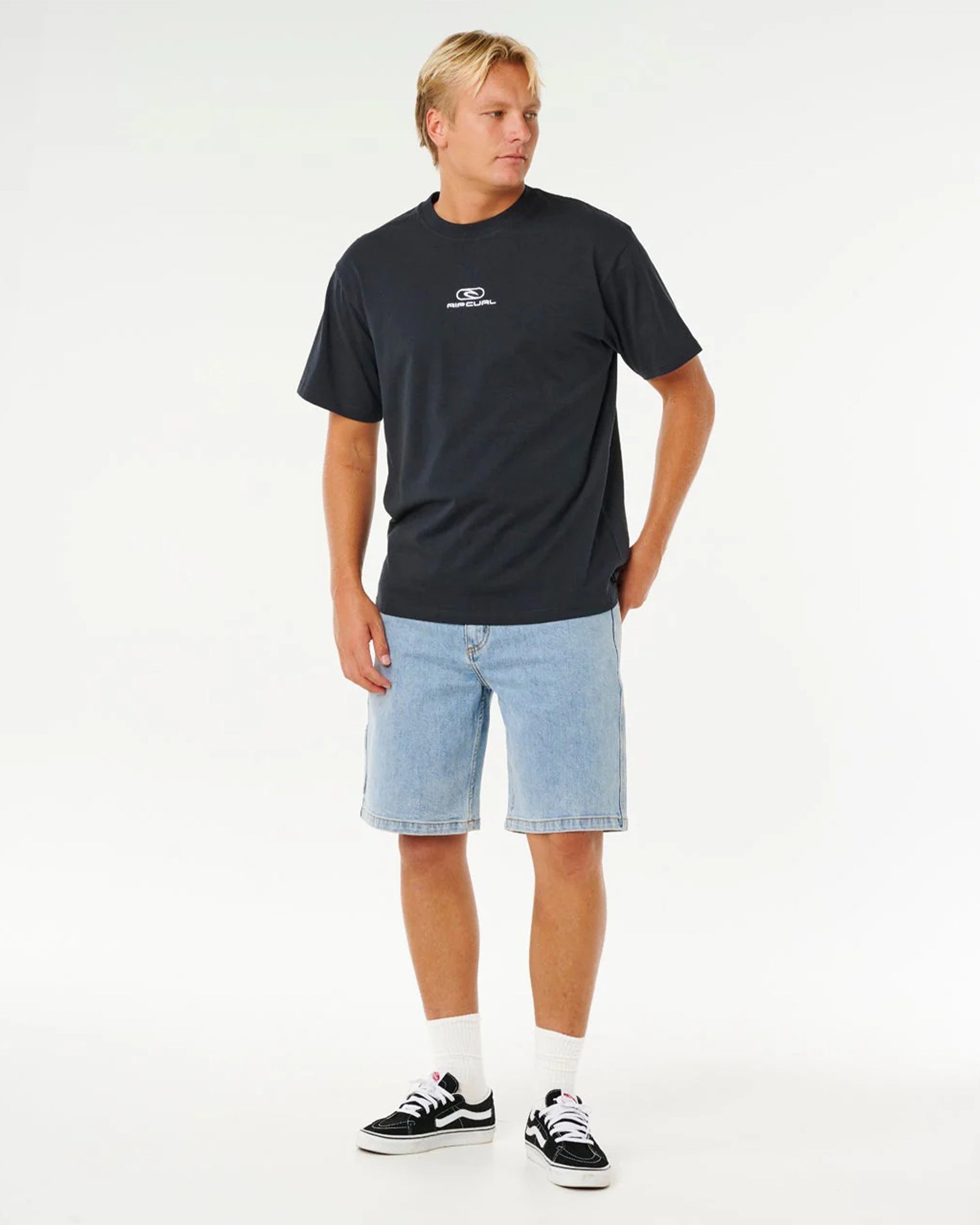 Rip Curl Pill Icon Loose Short Sleeve T-Shirt - Black