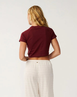 Rip Curl Women's Retro Swell Baby Short Sleeve T-Shirt - Dark Plum