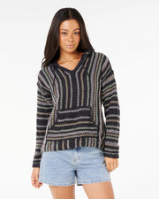 Rip Curl Women's Revival Knit Poncho - Washed Black