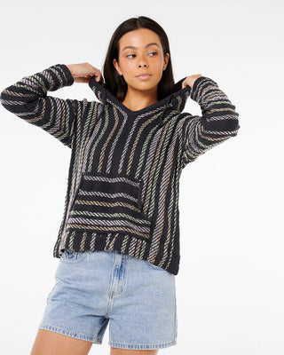 Rip Curl Women's Revival Knit Poncho - Washed Black