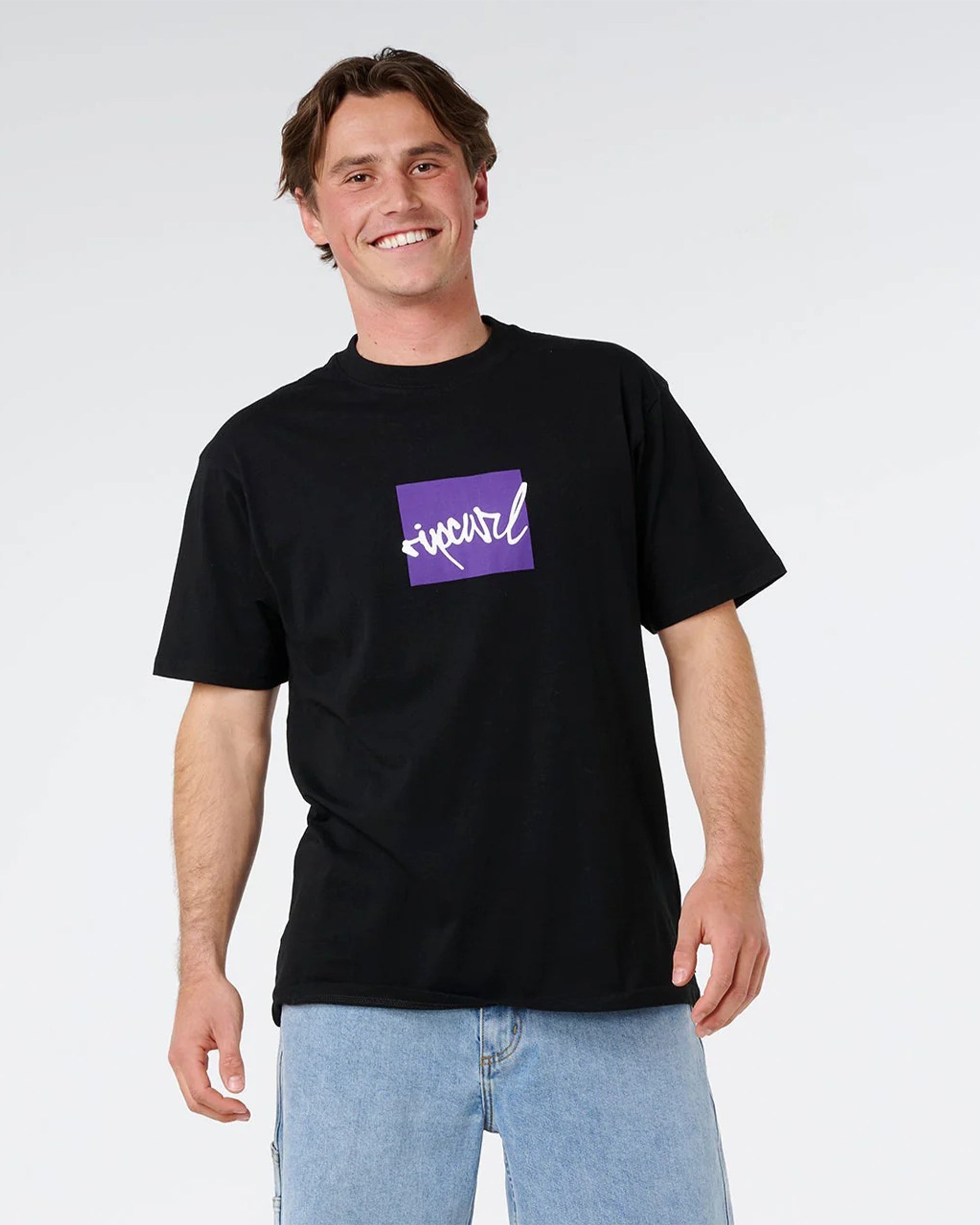 Rip Curl Rip Script Icon Short Sleeve T-Shirt - Black