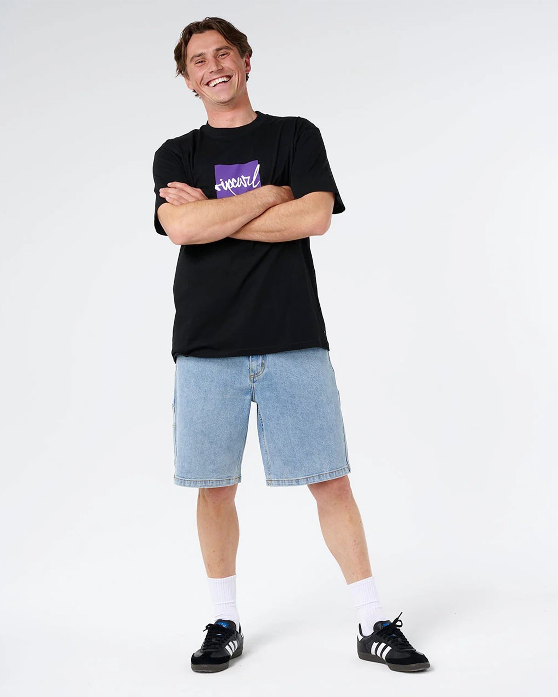 Rip Curl Rip Script Icon Short Sleeve T-Shirt - Black