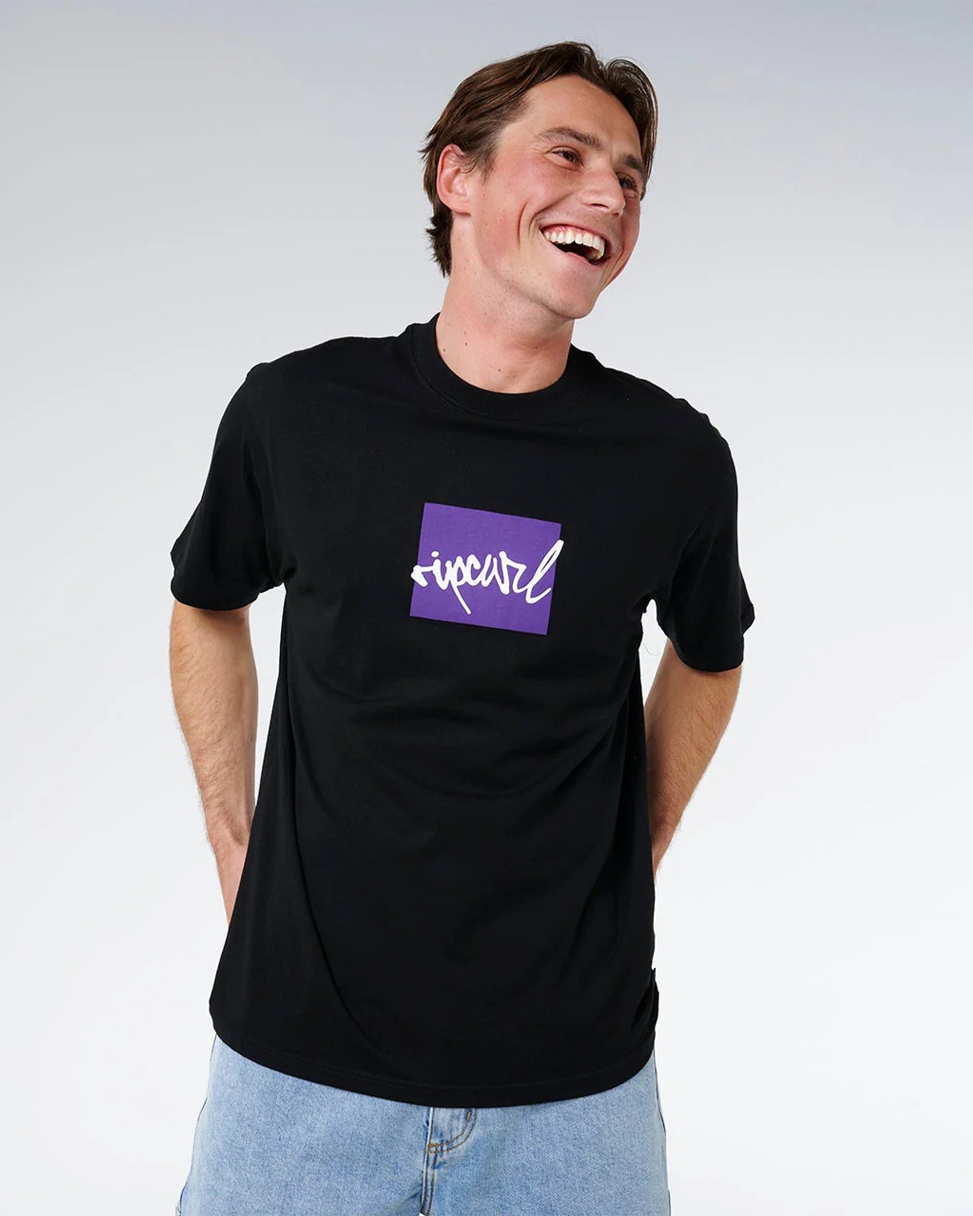 Rip Curl Rip Script Icon Short Sleeve T-Shirt - Black