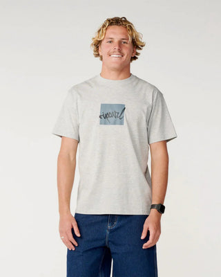 Rip Curl Rip Script Icon Short Sleeve T-Shirt - Grey Marle