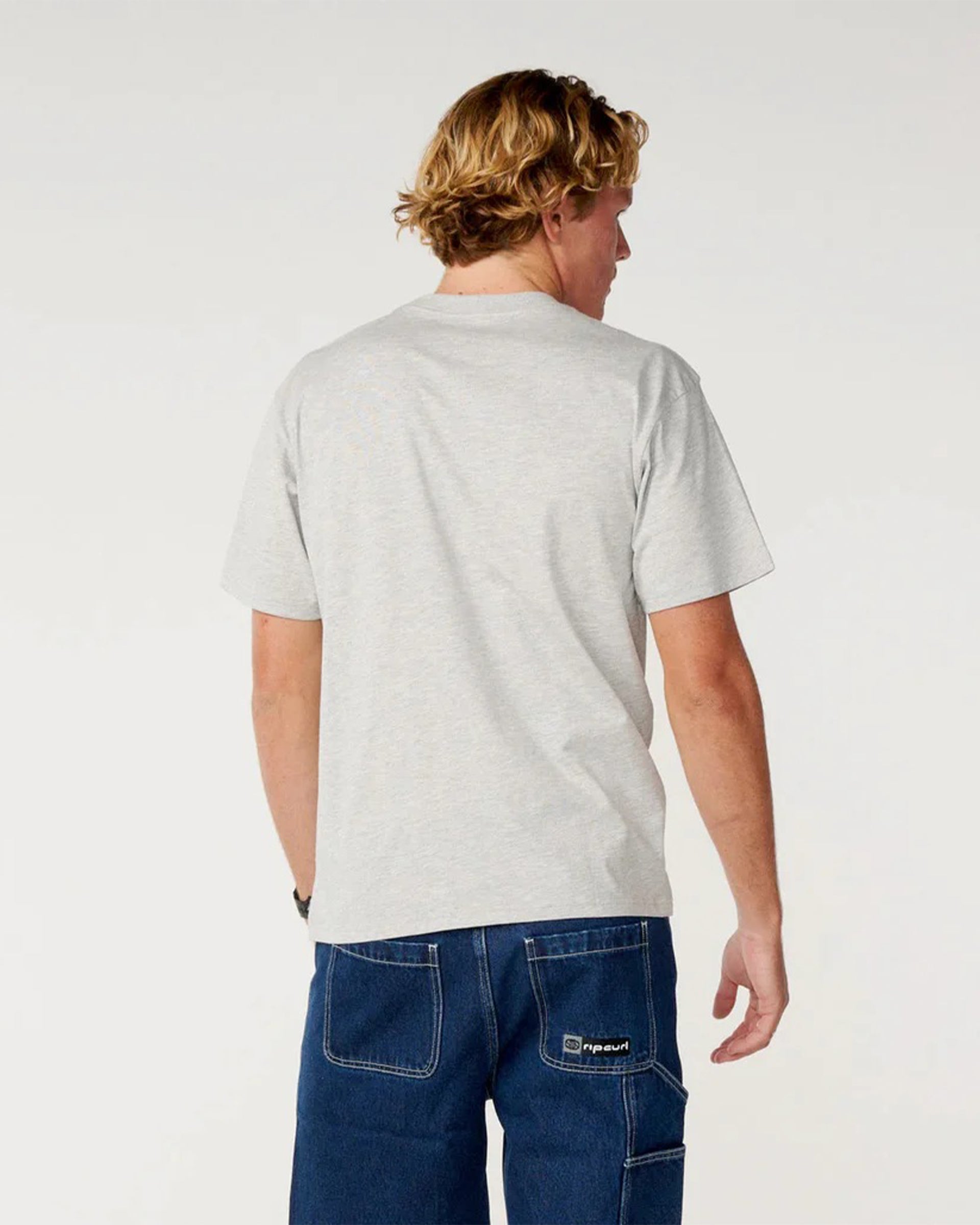 Rip Curl Rip Script Icon Short Sleeve T-Shirt - Grey Marle