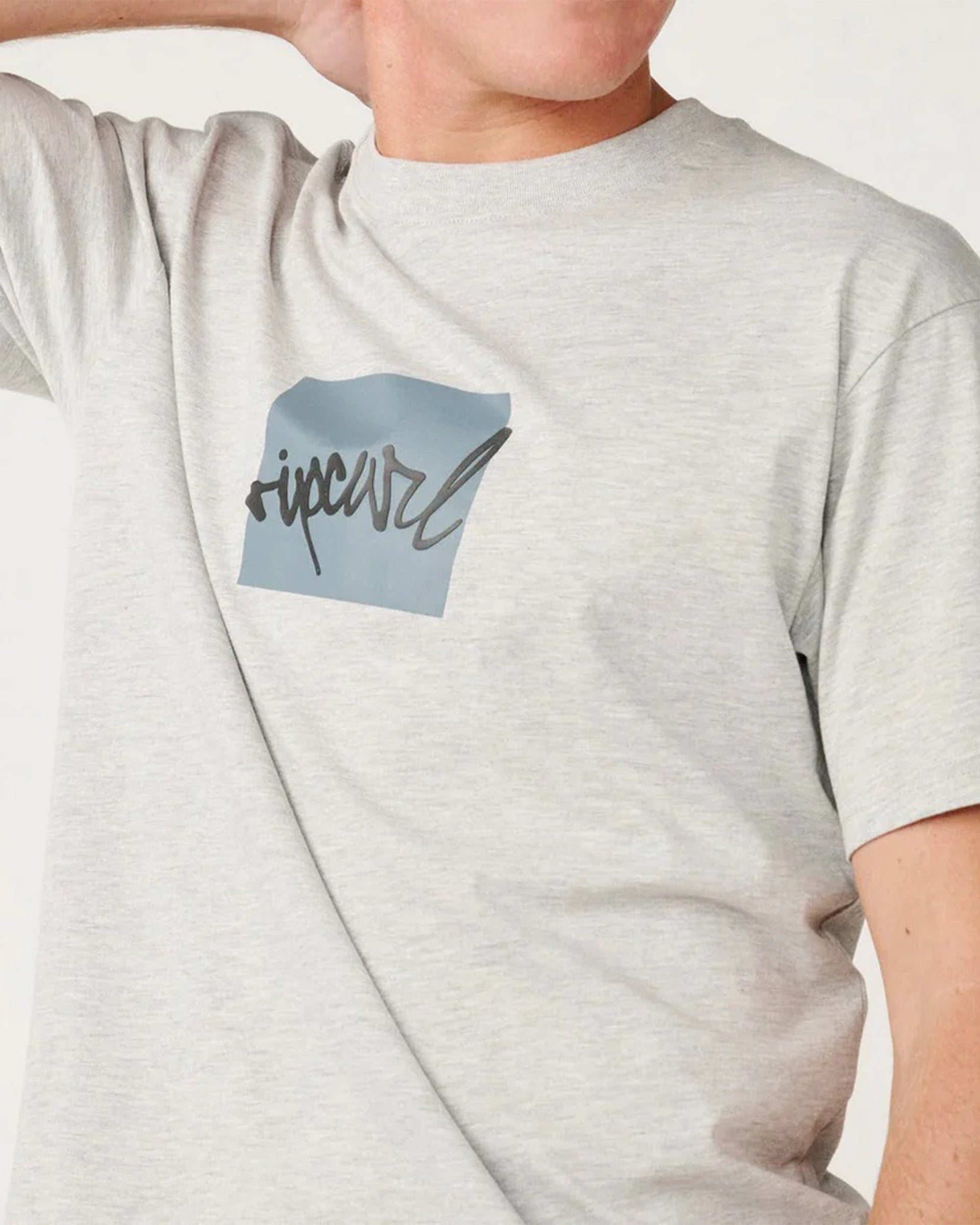 Rip Curl Rip Script Icon Short Sleeve T-Shirt - Grey Marle