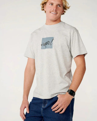 Rip Curl Rip Script Icon Short Sleeve T-Shirt - Grey Marle