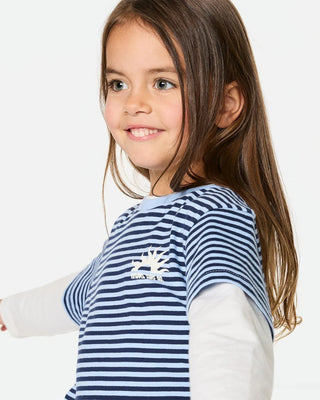 Rip Curl Girl's (1-8) Road Trip Stripe Tee - Sky Blue