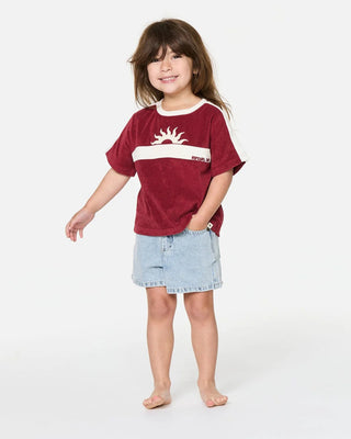 Girl's (1-8) Road Trip Terry Tee - Plum