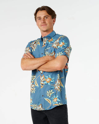 Rip Curl Sessions Short Sleeve Shirt - Bluefin