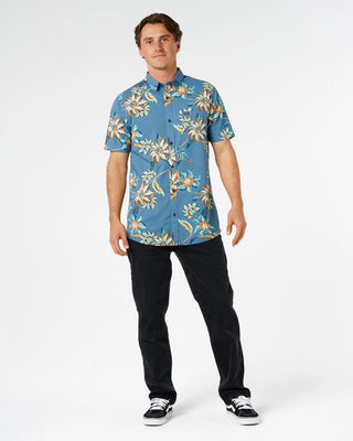 Rip Curl Sessions Short Sleeve Shirt - Bluefin