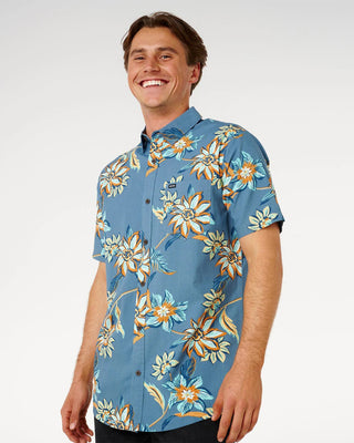 Rip Curl Sessions Short Sleeve Shirt - Bluefin