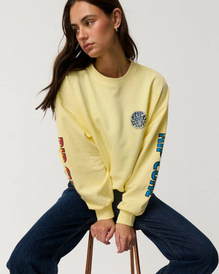 Rip Curl Women's Stephanie Gilmore Heritage Oversized Fleece - Soft Yellow