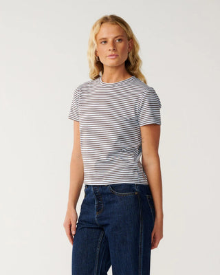 Rip Curl Women's Stephanie Gilmore Stripe Standard S/S T-Shirt - Sky Blue