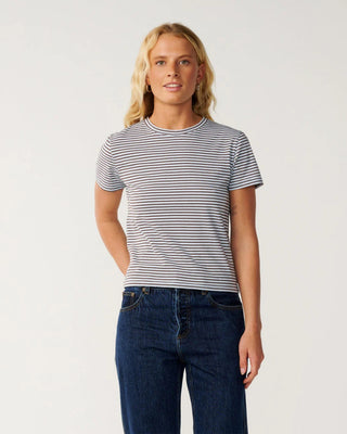 Rip Curl Women's Stephanie Gilmore Stripe Standard S/S T-Shirt - Sky Blue