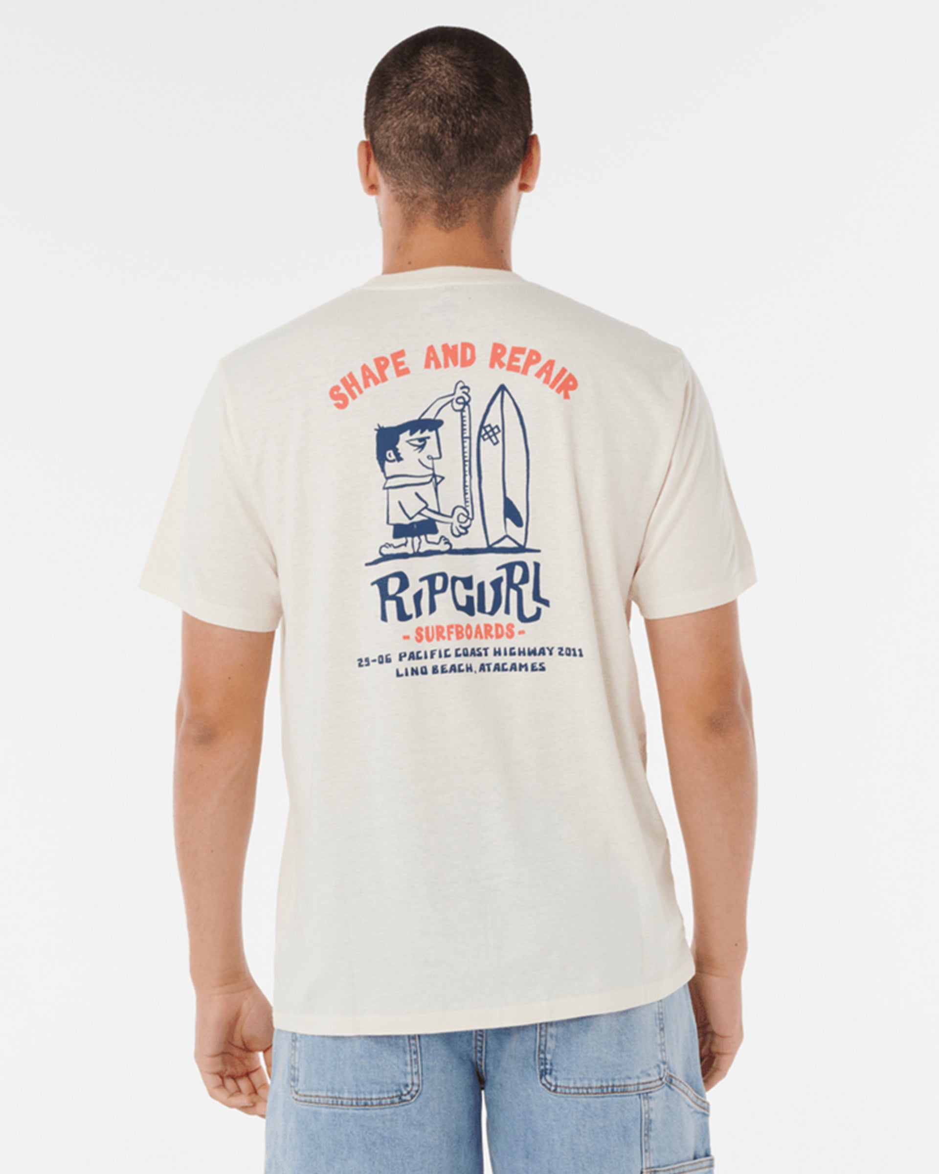 Rip Curl Shaper Address Short Sleeve T-Shirt - Bone