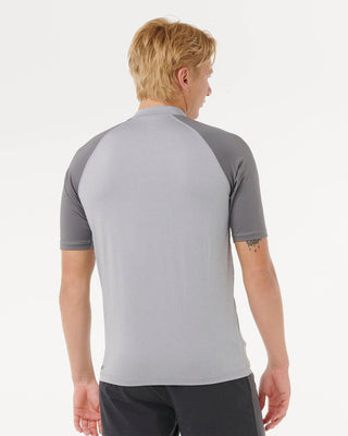 Rip Curl Shock UPF50 Short Sleeve Rash Ves - Grey Marle