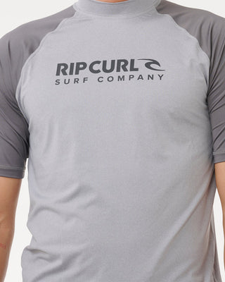 Rip Curl Shock UPF50 Short Sleeve Rash Ves - Grey Marle
