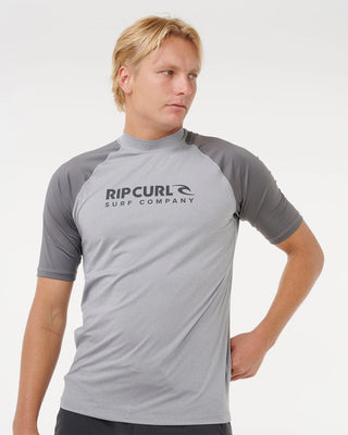 Rip Curl Shock UPF50 Short Sleeve Rash Ves - Grey Marle