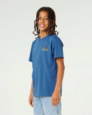 Rip Curl Boy's Shred Til Dead Short Sleeve T-Shirt - Light Navy