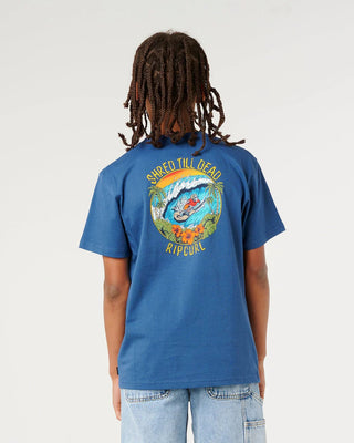 Rip Curl Boy's Shred Til Dead Short Sleeve T-Shirt - Light Navy