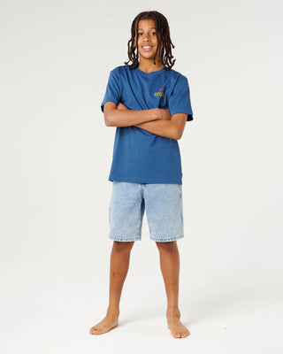 Rip Curl Boy's Shred Til Dead Short Sleeve T-Shirt - Light Navy