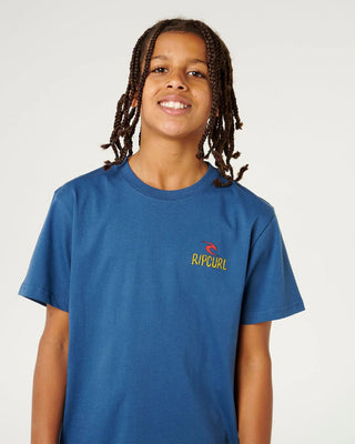 Rip Curl Boy's Shred Til Dead Short Sleeve T-Shirt - Light Navy