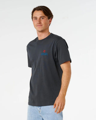 Rip Curl Shred Til Dead Relaxed Short Sleeve T-Shirt - Washed Black