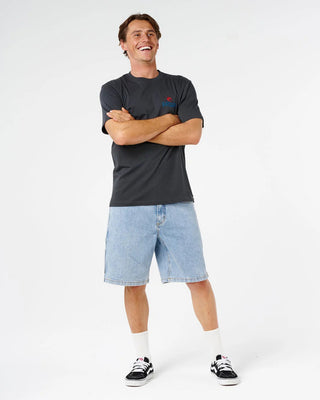 Rip Curl Shred Til Dead Relaxed Short Sleeve T-Shirt - Washed Black