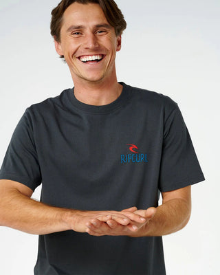 Rip Curl Shred Til Dead Relaxed Short Sleeve T-Shirt - Washed Black