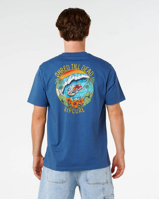 Rip Curl Shred Til Dead Relaxed Short Sleeve T-Shirt - Light Navy